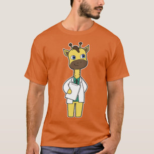 Giraffe als Doctor met Notitieblok T-shirt
