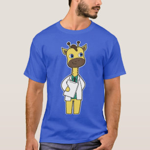 Giraffe als Doctor met Notitieblok T-shirt