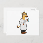 Giraffe als dokter met reageerbuis briefkaart (Voorkant / Achterkant)