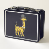 Giraffe als Gentleman met Pet, Stropdas en Mustach (Achterkant)