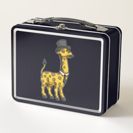 Giraffe als Gentleman met Pet, Stropdas en Mustach (Voorkant)