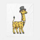 Giraffe als Gentleman met Pet, Stropdas en Mustach Fleece Deken (Voorkant)
