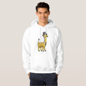 Giraffe als Gentleman met Pet, Stropdas en Mustach Hoodie (Voorkant volledig)