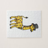Giraffe als Gentleman met Pet, Stropdas en Mustach Legpuzzel (Horizontaal)