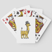 Giraffe als Gentleman met Pet, Stropdas en Mustach Pokerkaarten (Achterkant)