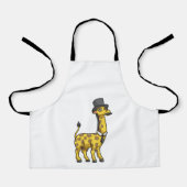 Giraffe als Gentleman met Pet, Stropdas en Mustach Schort (Voorkant)