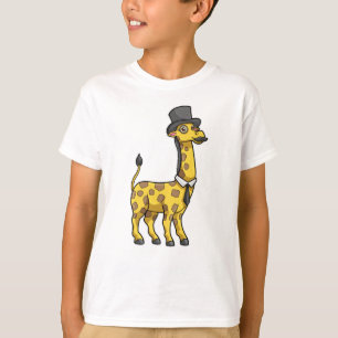 Giraffe als Gentleman met Pet, Stropdas en Mustach T-shirt