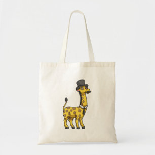 Giraffe als Gentleman met Pet, Stropdas en Mustach Tote Bag