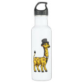 Giraffe als Gentleman met Pet, Stropdas en Mustach Waterfles (Voorkant)