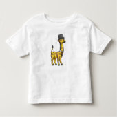 Giraffe als heer met hoed, das en snor kinder shirts (Voorkant)