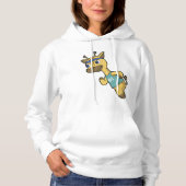 Giraffe als Jogger bij het runnen met hoofdband Hoodie (Voorkant)