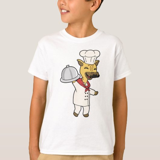 Giraffe als Kaas met Koken schort & Spuiters T-shirt (Voorkant)