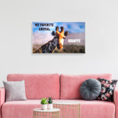 Giraffe als mijn favoriete diersoort canvas afdruk (Insitu (Woonkamer))