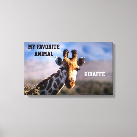Giraffe als mijn favoriete diersoort canvas afdruk (Voorkant)