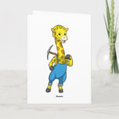 Giraffe als Miner met Pickaxe Kaart (Achterkant)