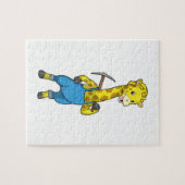 Giraffe als Miner met Pickaxe Legpuzzel (Horizontaal)