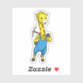 Giraffe als Miner met Pickaxe Sticker (Vel)