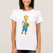 Giraffe als Miner met Pickaxe T-shirt (Voorkant)