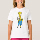 Giraffe als Miner met Pickaxe T-shirt (Voorkant)