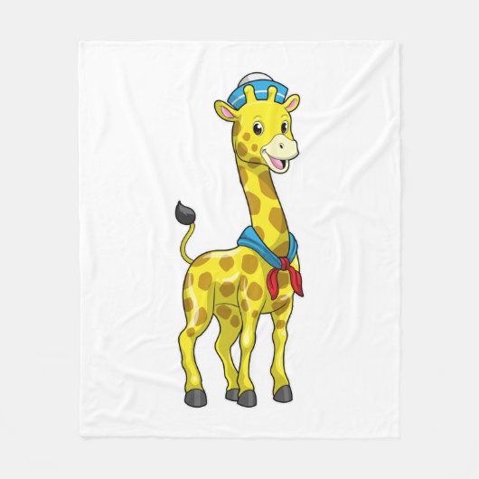 Giraffe als Sailor met Sailor pet Fleece Deken (Voorkant)