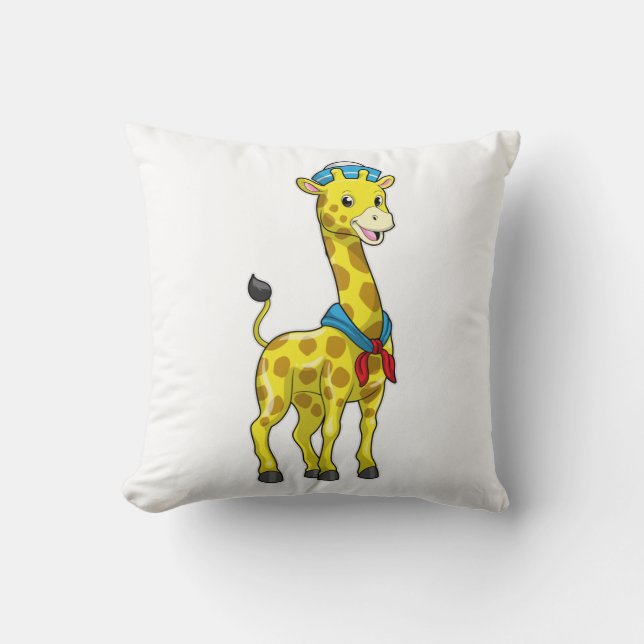 Giraffe als Sailor met Sailor pet Kussen (Voorkant)