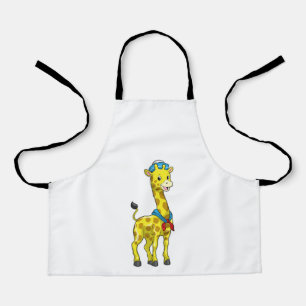 Giraffe als Sailor met Sailor pet Schort