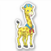 Giraffe als Sailor met Sailor pet Sticker (Voorkant)