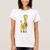 Giraffe als Sailor met Sailor pet T-shirt (Voorkant)