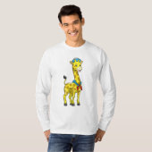Giraffe als Sailor met Sailor pet T-shirt (Voorkant volledig)