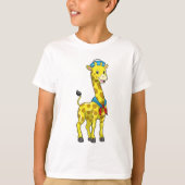 Giraffe als Sailor met Sailor pet T-shirt (Voorkant)