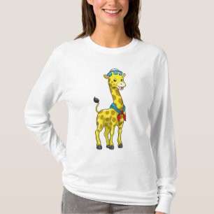 Giraffe als Sailor met Sailor pet T-shirt