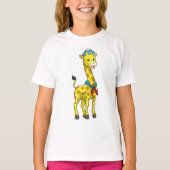 Giraffe als Sailor met Sailor pet T-shirt (Voorkant)