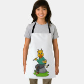 Giraffe als Schilder met de borstel van de Verf Schort (Insitu)