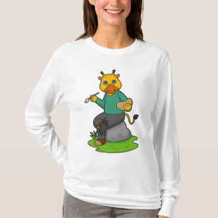 Giraffe als Schilder met de borstel van de Verf T-shirt