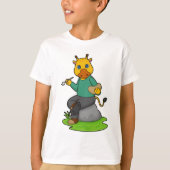 Giraffe als Schilder met de borstel van de Verf T-shirt (Voorkant)