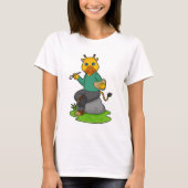 Giraffe als Schilder met de borstel van de Verf T-shirt (Voorkant)