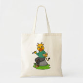 Giraffe als Schilder met de borstel van de Verf Tote Bag (Voorkant)