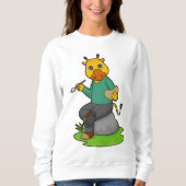 Giraffe als Schilder met de borstel van de Verf Trui (Voorkant)