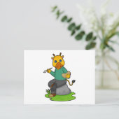 Giraffe als Schilder met Schilderkwast Briefkaart (Staand voorkant)