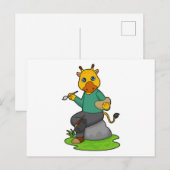 Giraffe als Schilder met Schilderkwast Briefkaart (Voorkant / Achterkant)