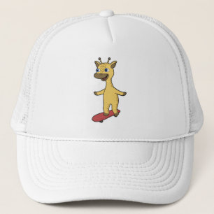 Giraffe als Skater met Skateboard Trucker Pet