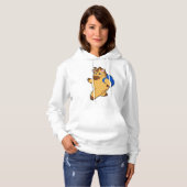 Giraffe als student met rugzak hoodie (Voorkant volledig)