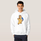 Giraffe als student met rugzak hoodie (Voorkant volledig)
