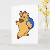 Giraffe als student met rugzak kaart (Gele Bloem)