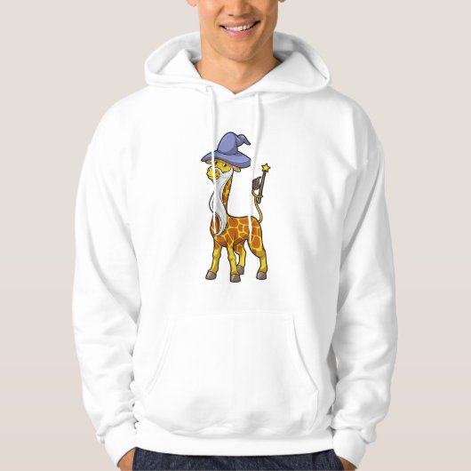 Giraffe als Tovenaar met Magische kaart & Pet Hoodie (Voorkant)