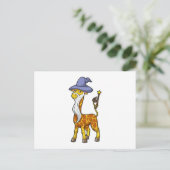 Giraffe als tovenaar met toverstaf & hoed briefkaart (Staand voorkant)