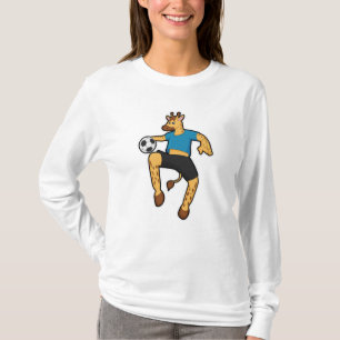 Giraffe als Voetbalspeler met Voetbal T-shirt