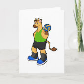 Giraffe als Volleybalspeler met Volleybal Kaart (Voorkant)