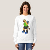 Giraffe als volleybalspeler met volleybal trui (Voorkant volledig)