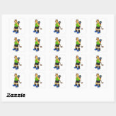 Giraffe als volleybalspeler met volleybal vierkante sticker (Vel)